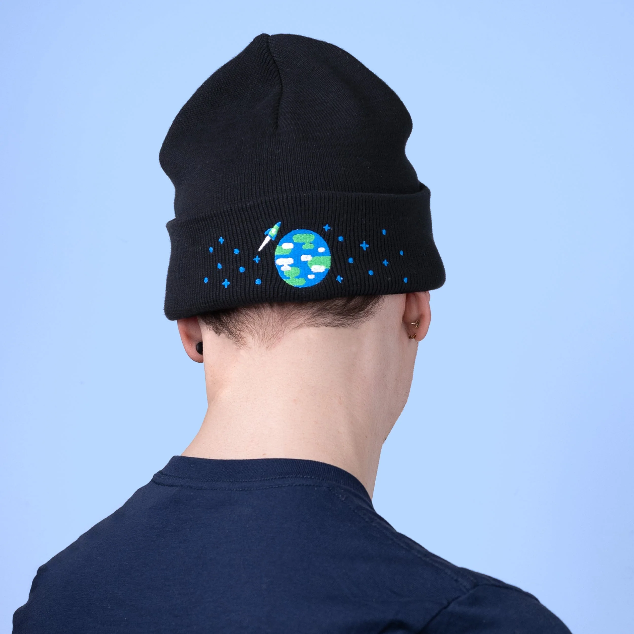 Embroidered Earth Beanie - Image 4